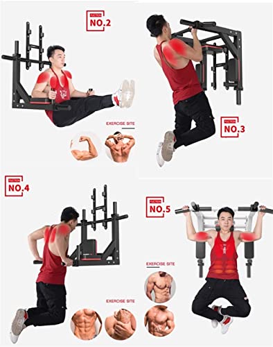 Multifunctional Wall Mounted Pull Up Bar/Chin Up bar,Dip Station for Indoor Home Gym Workout,Power Tower Set Gym Equipment 800LBS