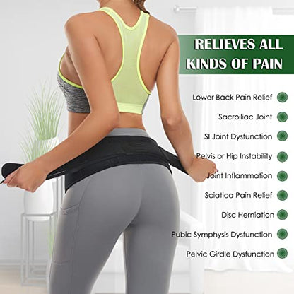 Sacroiliac SI Hip Belt for Women Men SI Joint Hip Belt - Lower Back Support Brace - Pelvic Support - Adjustable Sciatica Pelvis Lumbar Pain Relief Trochanter Brace,REGULAR (Size 30"-45") - size: REGULAR (Hip Size 30-45 inch)'