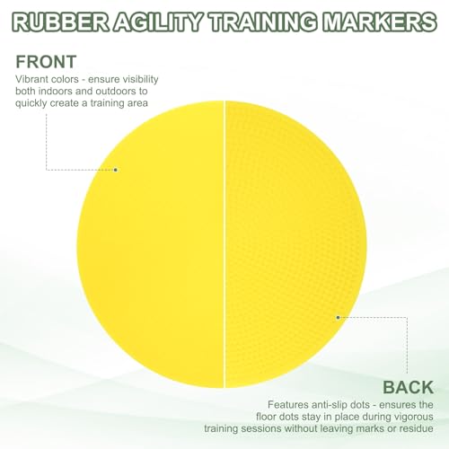 Spot Markers, Poly Spot Marker for Agility Training Floor Dots Non Slip Flat Field Cones