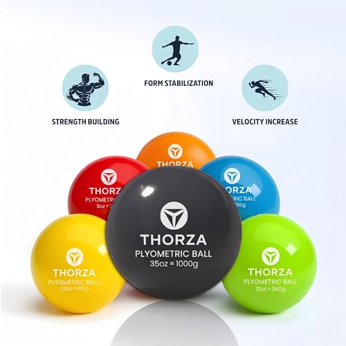 Thorza Weighted Training Balls (6-Pack) – Plyometric Throwing Set for Pitching Velocity & Arm Strength | Color-Coded Overload & Underload for Baseball Training