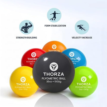 Thorza Weighted Training Balls (6-Pack) – Plyometric Throwing Set for Pitching Velocity & Arm Strength | Color-Coded Overload & Underload for Baseball Training