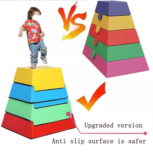 Training Box Jumps,4 in 1 Foam Jumping Box,Plyometric Box Jumping ExerciseTrainers,Non-Slip,Stackable,Jump,Squats,Step-Up,Physical Training Box Exercise for Familiy - size: A