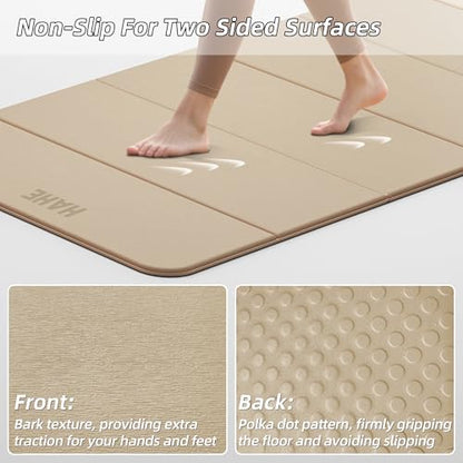 Foldable Yoga Mat,74"Lx32"Wx1/3"Thick,Folding Exercise Mat,Non-slip Wide Pilates Mats for Home Workout/Travel, Portable Yoga Mat Thick for Yoga/Pilates/Camping/Floor Exercises