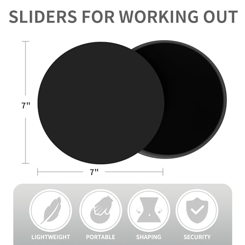 Sliders for Working Out, Exercise Workout Sliders Disc, Core Sliders for Working Out 2PCS (Black)