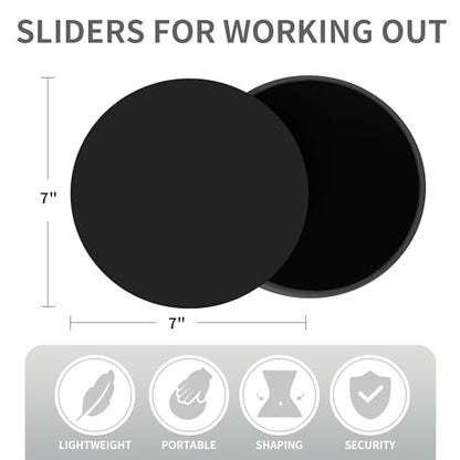 Sliders for Working Out, Exercise Workout Sliders Disc, Core Sliders for Working Out 2PCS (Black)