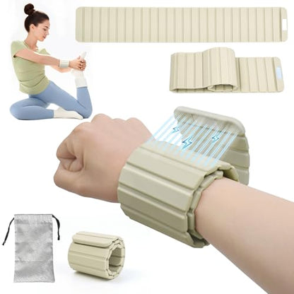 Ankle Weights and Wrist Weights for Women & Men - Adjustable Ultra-Thin Magnetic Design, Skin-Friendly Silicone with Steel Blocks for Yoga, Pilates, Swimming,Gym, Arm & Leg Weights Set of 2