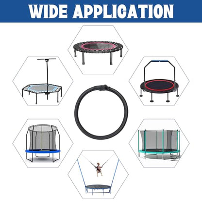 20Pcs Trampoline Replacement Bungee Cords, Black Elastic Trampoline Ropes with Mounting Tool for Repair, Safety Round Trampoline Repair Kit Universal Fit for Most Trampolines