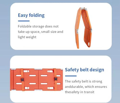 Foldable Spine Board Stretcher - 4-Fold Design | Emergency Rescue & Trauma Immobilization for Hospitals & Ambulance Spine Board Stretcher