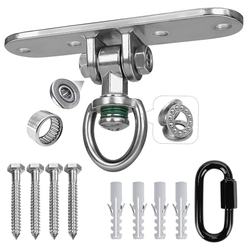 Swing Hanger Ceiling Mount Heavy Duty Anti-Rust with 180° & 360° Bearings Punching Bag Hanger 800lb Capacity for Indoor Outdoor Swing Chairs, Hammocks, Playgrounds, Yoga - size: Size 6
