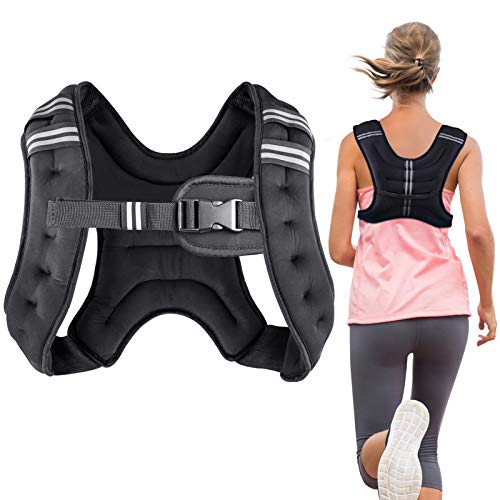 Henkelion Weighted Vest Weight Vest for Men Women Kids Weights Included, Body Weight Vests Adjustable for Running, Training Workout, Jogging, Walking - color: Black, size: 6 lbs