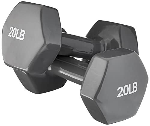 Amazon Basics Vinyl Coated Dumbbell Hand Weights - style: 20 Pounds, Pair