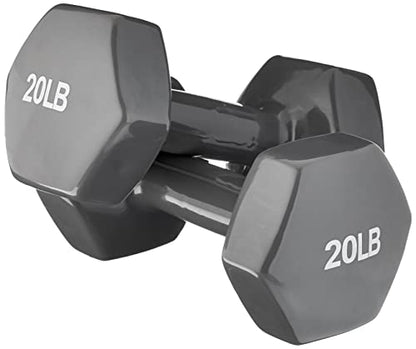 Amazon Basics Vinyl Coated Dumbbell Hand Weights - style: 20 Pounds, Pair