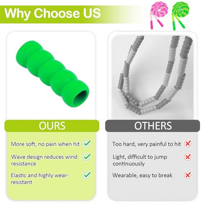 Jump Rope for Kids, Adjustable Jump Ropes for 4 5 6 7 8 10 12, Tangle Free - color: Green and Pink