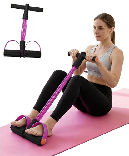 Pedal Resistance Bands with Handles for Home Work Out - color: Pink