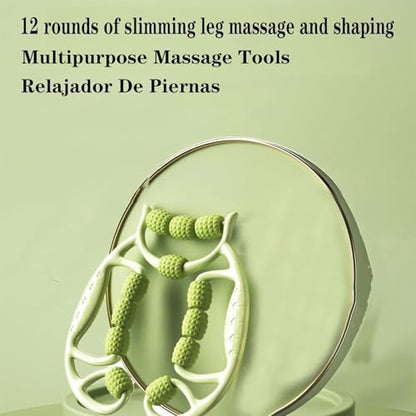9-Wheel Leg Massager Roller – Calf Massager,Deep Tissue Muscle Soreness Relief - Manual Leg Muscle Massage Tool for Sports Recovery, Relaxation, and Myofascial Release (9 Rollers)