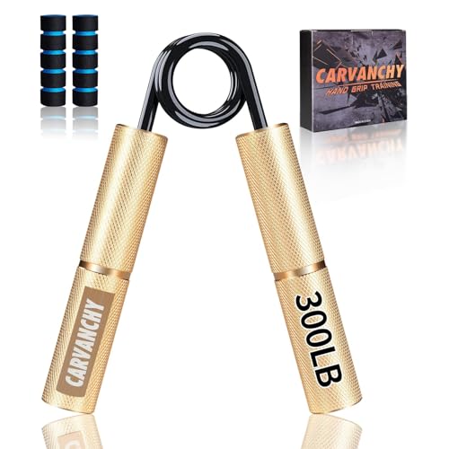 Grip Strength Trainer Set, 6 Pack, 50-350LB, Wrist Forearm Strengthener, Metal No Slip, Hand Grip Gripper Strengthener for Strength Training and Exercise, Hand Workout Squeezer Grip Strength - color: Gold,300lb