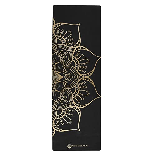 Shakti Warrior Cork Yoga Mat - Artist Designed, Premium Printed Eco-Friendly Non-Slip mat, Great for Regular & Hot Yoga, Pilates, Workouts 72 inch x 24 inch x 3mm Thick - color: Lotus