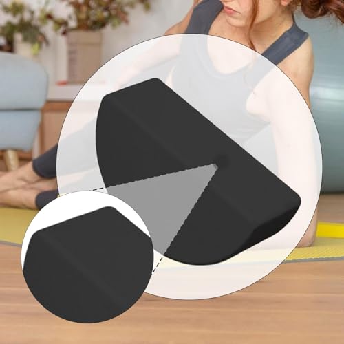 Half Round Yoga Block,Half Moon Balance Block,Multifunctional Exercise Brick Prop AntiSlip for Home Gym Workout Training - color: Black