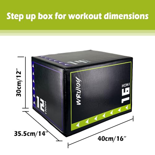 3-in-1 Exercise Box Jump Adjustable Heights Foam Box Jumps for Home Gym Step-Ups Training