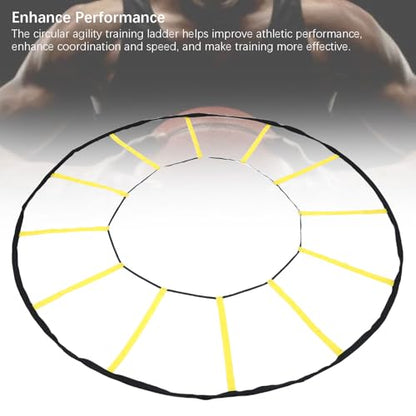 Goshyda Agility Enhancing Circular Training Ladder with 12 Rungs for Soccer Basketball, Durable Nylon Material, Indoor & Outdoor Use