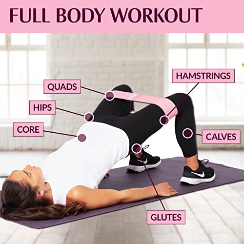 Premium Resistance Bands for Working Out - Exercise Bands to Workout Glutes, Thighs & Legs - No Slip Cloth Booty Bands for Gym & Home Fitness, Yoga, Strength & Pilates for Men/Women - 3 Levels
