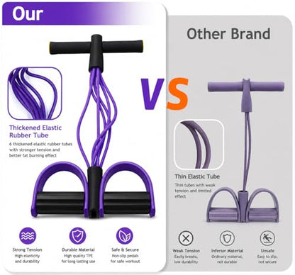 Pedal Resistance Bands with Handles, 21 Fitness Resistance Bands-6 Tube, Resistance Bands with Handles Pedal, Stretch Bands for Exercise Sit Up Exercise Equipment AB Workout Equipment for Women Men