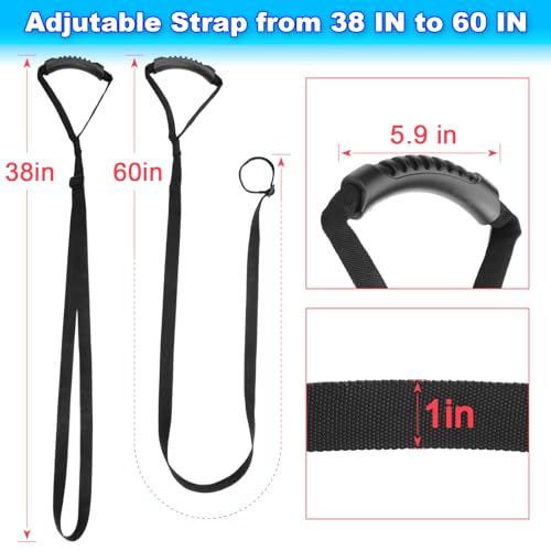 2 Pcs Kayak Stand Up Assist Strap Canoe Drag Strap with Handle, Adjustable Pull Up Rope Kayak Boat Standing Aid Dragging Accessories