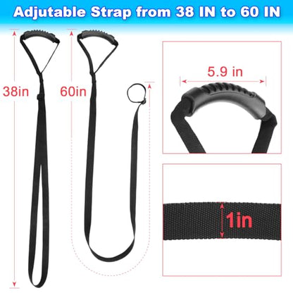 2 Pcs Kayak Stand Up Assist Strap Canoe Drag Strap with Handle, Adjustable Pull Up Rope Kayak Boat Standing Aid Dragging Accessories