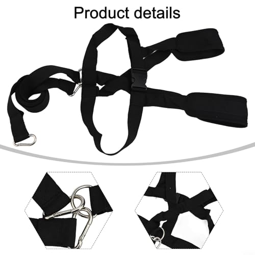 Sled Harness for Exercise, Running Resistance Training Rope Kit with Adjustable Waist 33-46 Inch,Nylon Football Tire Pulling Harness