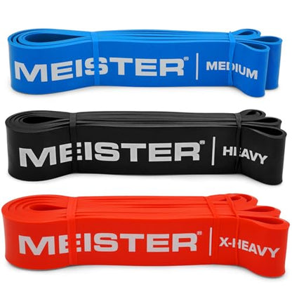 Meister X Band Comfort-Width 41" x 2" Resistance Bands - X-Wide Premium Loop Bands - style: 3 Band Set / Heavy