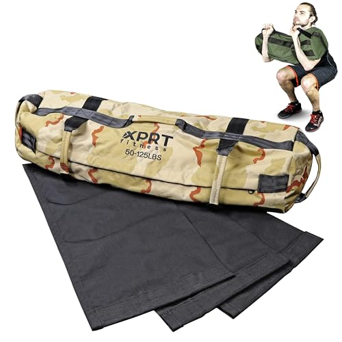 Workout Sandbag for Heavy Duty Workout Cross Training 7 Multi-positional Handles - Color Army Green/Black/Camo