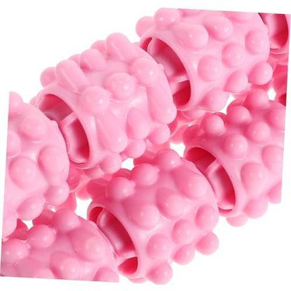 Muscle Massager Stick Leg Rollers Back Neck Shoulder Relief Compact for Travel Yoga - color: Pink