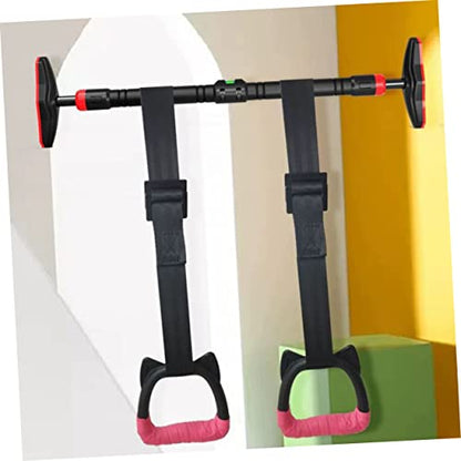 Adjustable Gymnastics Rings Set for Kids Sturdy Fitness Supply with Straps Indoor Pull-Up Exercise Equipment