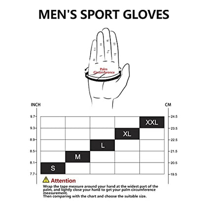 FIORETTO Fingerless Gloves for Men, Breathable Grip Palm Gloves for Motorcycle Riding, Driving, Cycling, Exercise, Workout, Climbing, Hiking and Outdoor Activities M210603