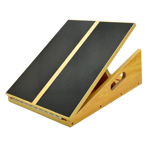 Professional Wooden Slant Board, Adjustable Incline Board and Calf Stretcher, Slant Board for Calf Stretching, Balance Stretch Board