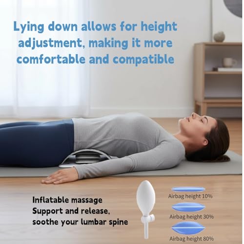 Back Stretcher for Lower Back Pain Relief, Adjustable Lumbar Traction Device, Spinal Decompression Board with Acupressure Points, Posture Corrector for Women and Men