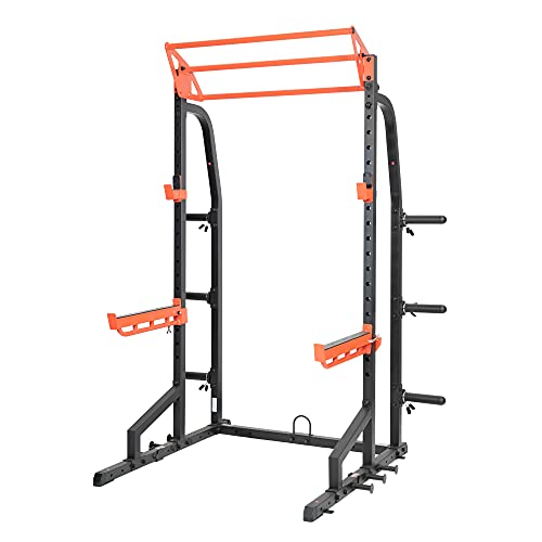 Sunny Health & Fitness Power Cage Squat Rack Upgrade Attachments, Dip Bar, Plate Bar Holder, Belt Squat, J Hook, Lat, Adapter, U Ring, Pull Up Bar, Landmine, Captain's Chair, Tricep Rope For Home Gym - style: U-Ring