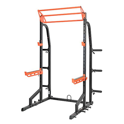 Sunny Health & Fitness Power Cage Squat Rack Upgrade Attachments, Dip Bar, Plate Bar Holder, Belt Squat, J Hook, Lat, Adapter, U Ring, Pull Up Bar, Landmine, Captain's Chair, Tricep Rope For Home Gym - style: U-Ring