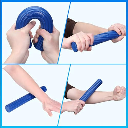 Flexible Resistance Bar for Physical Therapy, Resistance Exercise Twisting Bar for Tennis Elbow, Tendonitis Pain Relief & Grip Strength Improve - color: Blue- Heavy, 25 LBS