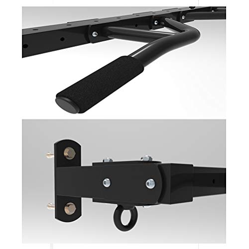 AGYH Wall-Mounted Chin Up Bar, Hanging Horizontal Bar with Adjustable Handle Position, Sandbag Resistance Band Exercise Equipment, Load 300KG - color: Black
