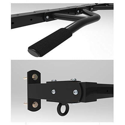 AGYH Wall-Mounted Chin Up Bar, Hanging Horizontal Bar with Adjustable Handle Position, Sandbag Resistance Band Exercise Equipment, Load 300KG - color: Black
