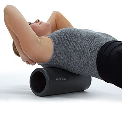 MICRODRY Deluxe Fitness Foam Back Roller for Muscle Relief, Roller for Yoga, Stretching, Deep Tissue Firm Massage & Trigger Point Release, Exercise Workout at Home or Gym, 13x5.3, Dark Grey