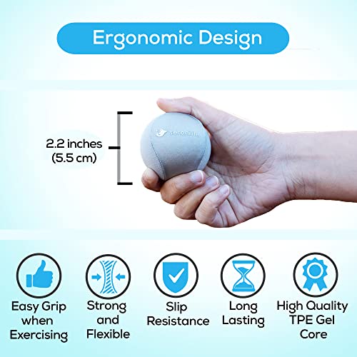 Serenilite Stress Balls for Adults, Squeeze Ball for Hand Therapy, Stress Ball, Hand Exercisers for Therapy & Grip Strengthening, Physical Therapy Balls, Hand Grip Strengthener.