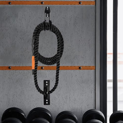 Battle Rope Anchor Kit Wall Mount, Set With Workout Wall Anchor And Rope Hook For 30-50 Feet, 1-2.5" Battle Ropes For Home Gym, Battle Rope Wall Mount Holder, Heavy Duty Gym Storage Rack - size: Small