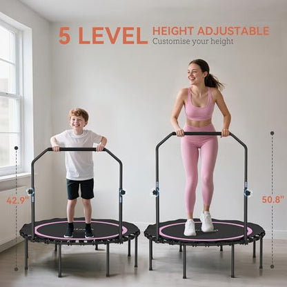 Soozier 45/48" Rebounder Trampoline for Adults 440lbs Mini Trampoline - color: Pink, size: 45"