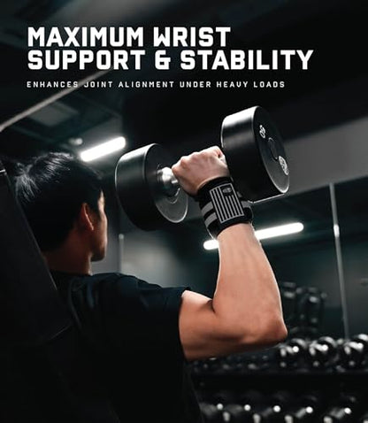 Gymreapers Weightlifting Wrist Wraps (IPF Approved) Professional Quality Wrist Support with Heavy Duty Thumb Loop - Best Wrap for Powerlifting Competition, Strength Training, Bodybuilding - color: Gray/Usa