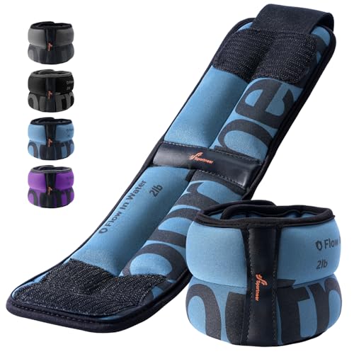 Sportneer Ankle Weights for Men Women Strength Training, 4/10 lbs Pair Leg Weights Set Comfortable and Soft Perfect for Dancing Running Walking Fitness Workout - color: Blue, size: 2 lbs x 2