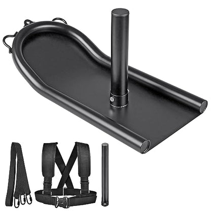 Kipika Weight Sled, Workout Sled, Fitness Strength Training Sled, Speed Training Sled for Athletic Exercise, Speed Improvement, Easily Through Obstacles, Suitable for 1" & 2" Weight Plate - color: B- Black