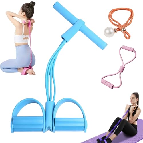 21 Fitness Resistance Bands-4 Tube Pedal Ankle Puller - color: L