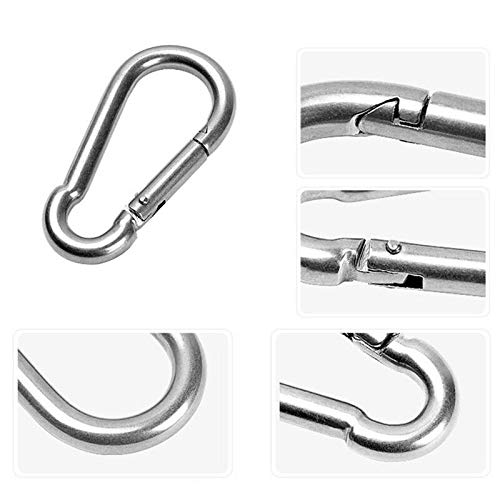 3.1 Inch M8 Steel Spring Snap Hook, Holds to 396lb/180kg (Max) for Gym,Exercise Machine, Heavy Duty Clip Keychainr, Set of 4